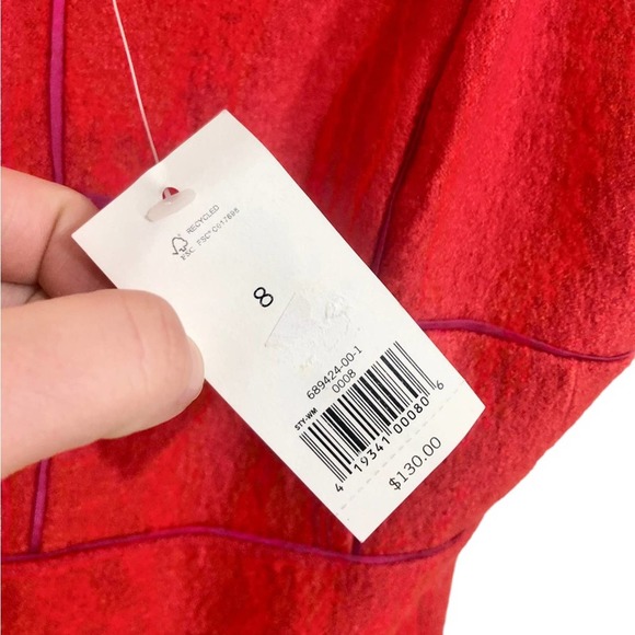 Banana Republic Wool Blend Piped Corset Dress in Vermillion Size 8 - Picture 5 of 9